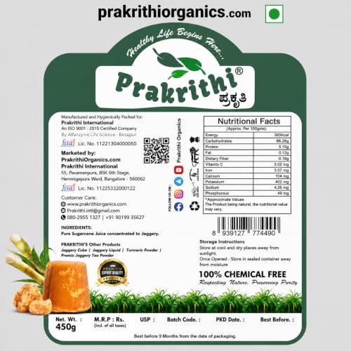 Image of PRAKRITHI ChemicalFree Solid Jaggery Naturally Clarified with Ladys Finger Extract | Traditional Unrefined Desi Gur | No Chemicals or Preservatives | Bucket Shape pack 3