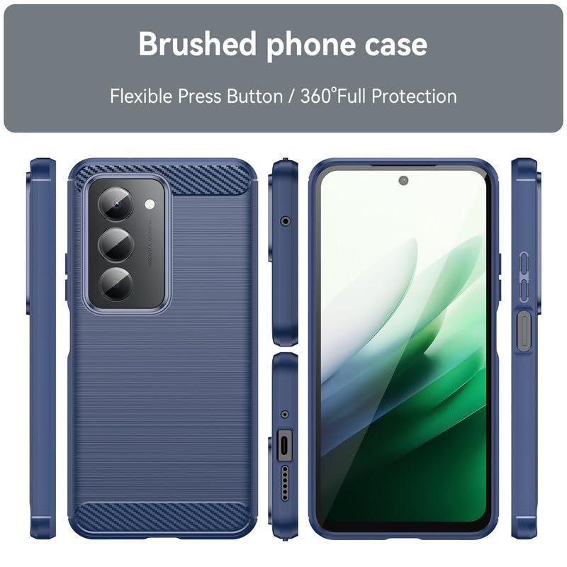 Image of Hybrid Carbon Fiber Back Case for Redmi 15C 5G (Blue)