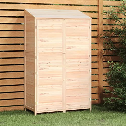 Cinyiqo Cobertizo de jardín, Casetas para Parcelas, Casetas De Jardin, Cobertizo Jardin Exterior, Caseta Jardin Exterior, Casas Prefabricada, Madera Maciza de Abeto 102x52x174,5 cm