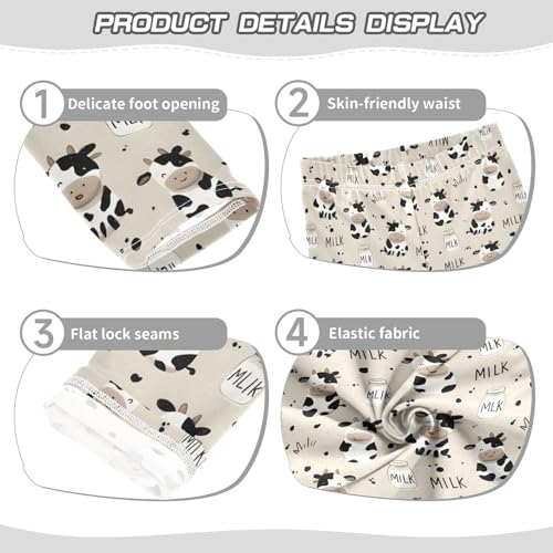 ALAZA Girls' Leggings Children's Yoga Pants Skinny Printed Dance Cow Milk Cute Comfortable 4T2