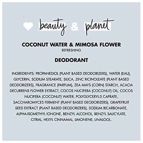 Love Beauty Planet Deodorant, Coconut Water and Mimosa Flower, 2.95 oz - Thumbnail 4