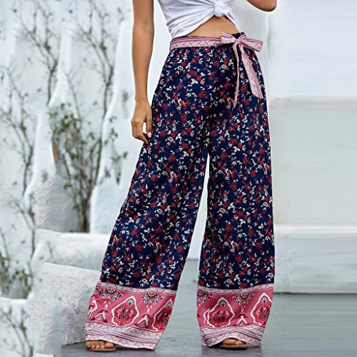 Zomerbroek voor dames, lange strandbroek, dunne zomerjoggingbroek, hippiebroek, pompbroek, lange harembroek, boho-broek met zakken, vrijetijdsbroek, zomerbroek, yogabroek, vintage broek met wijde pijpen - Afbeelding 3
