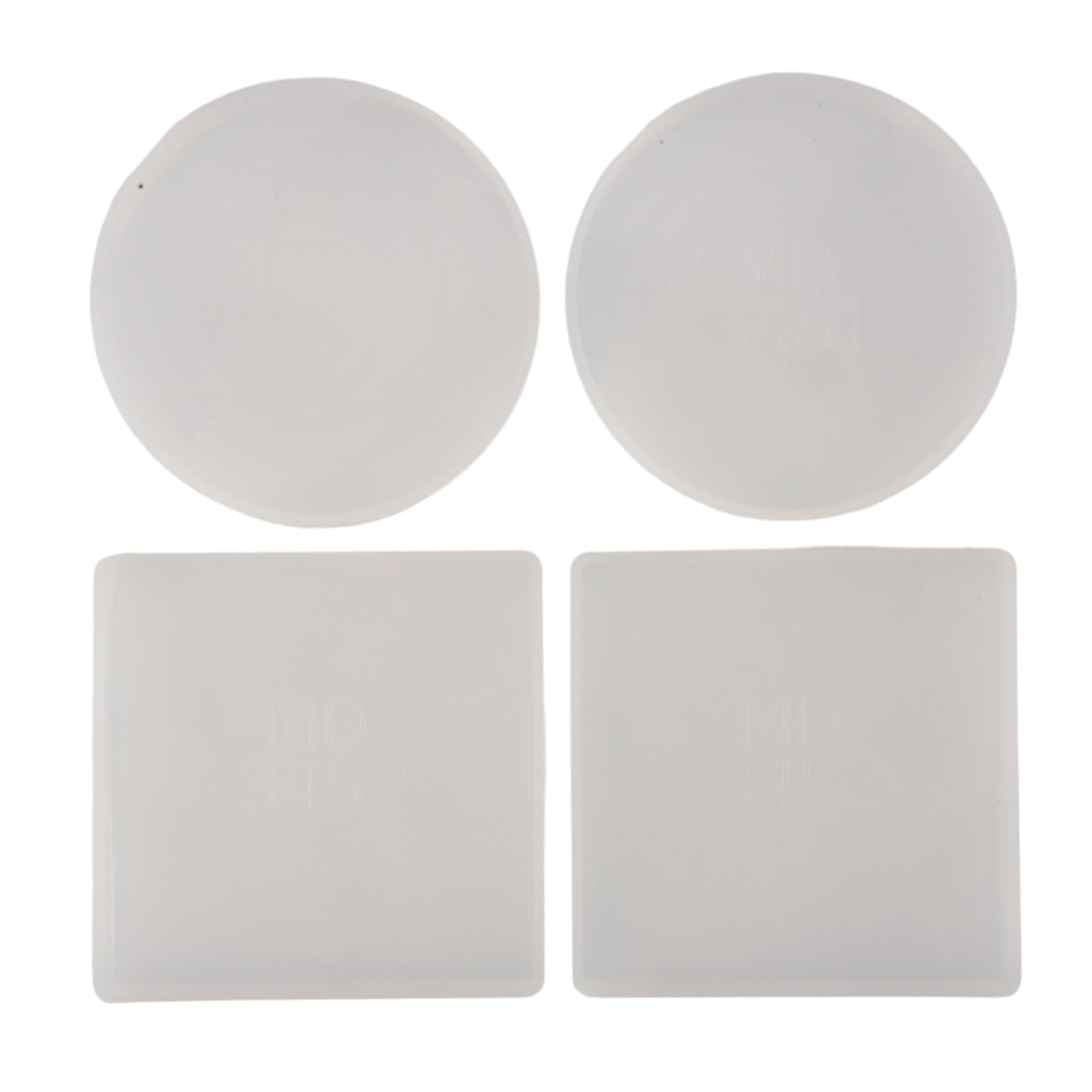 CTRLZS 4 Pack Round and Square Shape Coaster Base Silicone Mold Resin Molds Epoxy UV DIY Resin Craft Home Decoration Tools