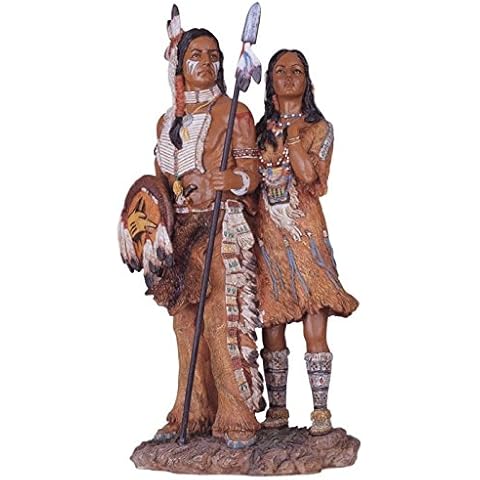 George S. Chen Imports SS-G-11334 Native American Couple Collectible Indian Figurine Sculpture Statue Cover