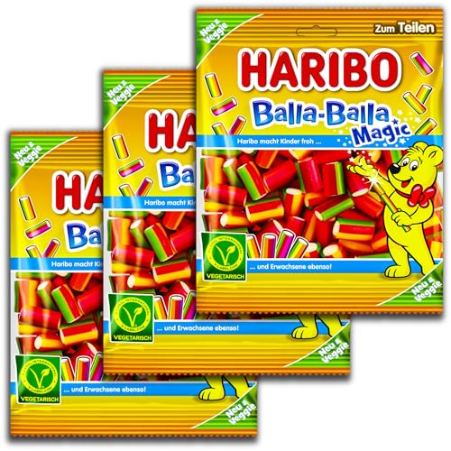 Haribo Balla Balla Magic Lot de 3 sachets de 160 g de végétaux