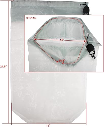 Miniatura 3 de Bolsa de nailon de repuesto para limpieza de residuos de piscina de 15 x 24.5 pulgadas, juego de 2 limpiadores de piscinas de hojas de 100 micrones,