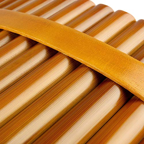 15 Pipes Brown Pan Flute G Key Chinese Traditional Musical Instrument Pan Pipes Woodwind Instrument (Left-Hand) #TOP7