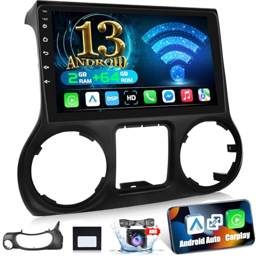 NHOPEEW [2+64G] Android Radio for Jeep Wrangler 2015-2017: 10.1 inch Touchscreen Carplay Stereo with...