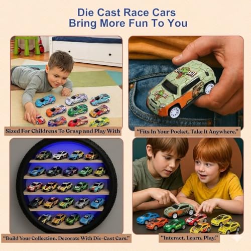 Image of Umadiya Set of 10 Mini Pull Back Racing Metal Die Cast Car Set | Pullback Mechanism | Durable Body | Mini Sports Car Set for Boys & Girls (Multi Color & Design)