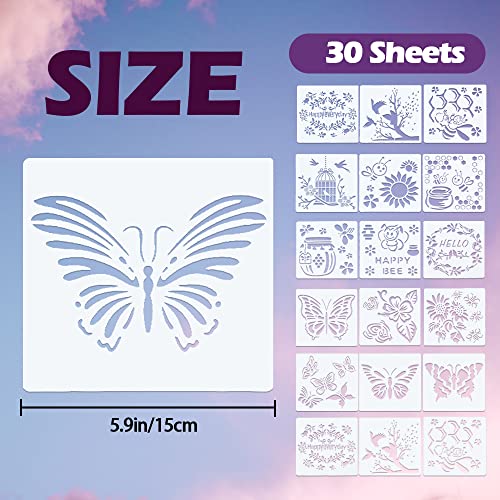30 stencil per pittura a forma di farfalla, di