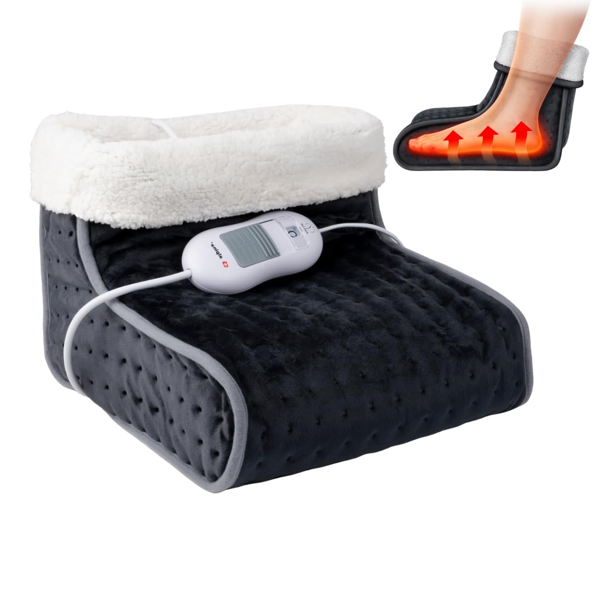 Alpina Elektrischer Fußwärmer – Elektrischer Fußwärmer – mit Fernbedienung und Thermostat