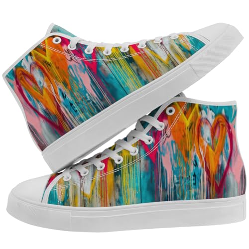 Graffiti High Top Shoes Womens Mens High Top Canvas Sneakers3