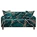 Highdi Marmor Sofabezug Sofaüberwürfe für 1/2/3/4 Sitzer, Armlehnen Sofa Cover Elastisch Stretch Antirutsch Sofa Cover Sofahusse Couchbezug Möbelschutz (3 Sitzer,Grün)