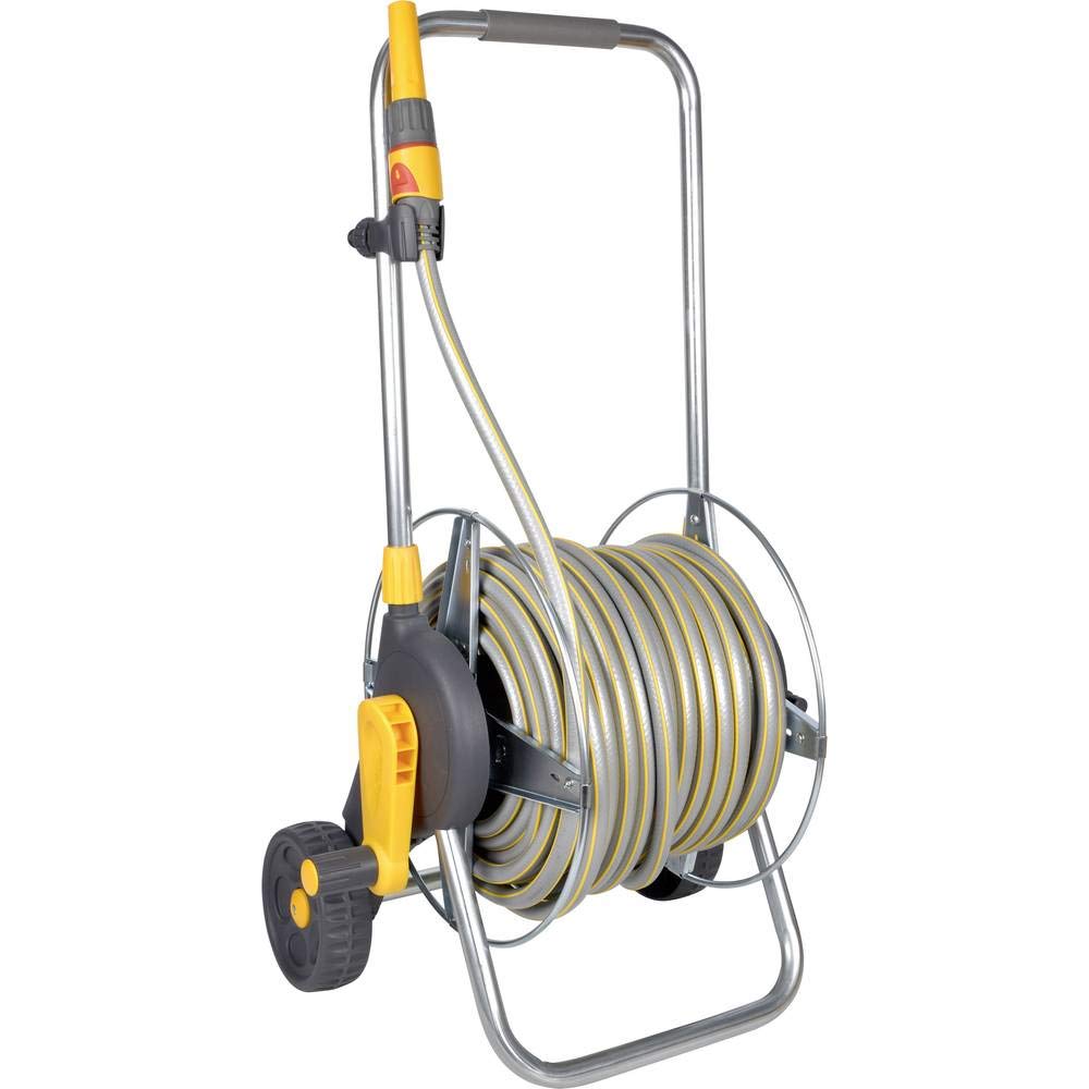 Hozelock Carrello AvvolgiTubo in metallo da 60 m con tubo da 30 m, diam 12,5 mm
