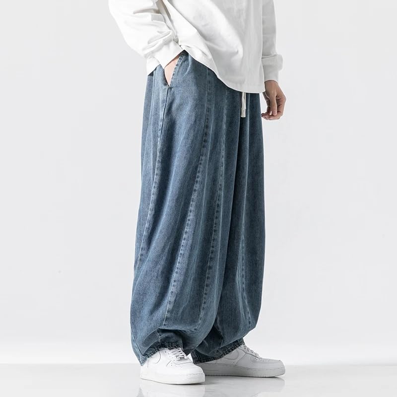 Men Wide-Leg Jeans Oversized Loose Cargo Pants Male High Street Baggy Denim Pants Hip Hop Streetwear Trousers3