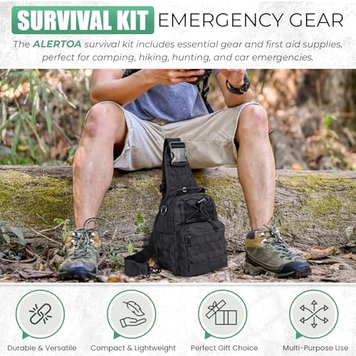 Survival Kit - All-in-One Survival Gear and Supplies for Camping, Hiking, Hunting, and Car Emergencies - Essential Tools, Great Gift for Men, Fathers, Boyfriends, Boys, Dads and Scouts - Image 3