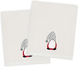 Allure Bath Fashions Gonk Design Pack of 2 Christmas Hand Towel Set 50 x 90cm - 100% Cotton Christmas Tea Towels (Grey)