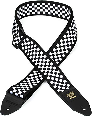 Ernie Ball Jacquard Guitar Strap, Black and White Checkered (P04149)