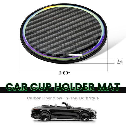 2 PCS Posavasos para Vehículo en Fibra de Carbono 2.87 Pulgadas miniatura 2