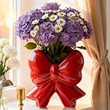 Disoza Rot Schleife Vasen Tischdeko Keramik Modern...