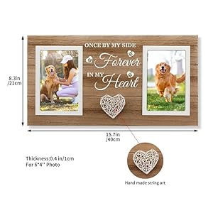 Dog memorial picture frame dog memorial gifts for loss of dog passed away gift dog sympathy gift hold double 4×6 in photos frame   cucciolini doodles