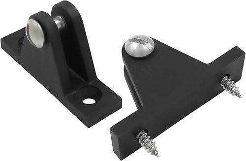 Miniatura 4 de Bisagra de cubierta superior Bimini de nailon negro de grado marino con tornillos