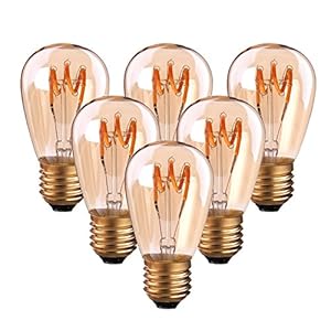 Set van 6 E27 vintage led-gloeilampen, 2 W, kaarsfilament, vervangt 20 W, 150 lm, 2200 K, extra warm wit, 360 graden…