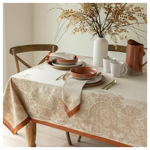 Benson Mills Harvest Heavyweight Engineered Jacquard Fabric Table Cloth, Décor for Fall, Harvest and Thanksgiving Tablecloth (Fall Countryside, 60" x 104" Rectangular)