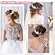 23cm Stirnband Braut Haarranke, Blumen Blatt Brautschmuck, Silber Reben Stirnband, mit Perlen, Strass, Haarschmuck Hochzeit, Brautschmuck Haare Perlen Blumen, für Bräute, Mädchen