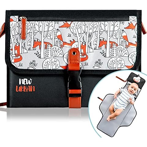 NEWURBAN - Portable Diaper Changing Pad - 100 x 53 cm - Travel Diaper Changing Pad with Baby Wipes Pocket - Long Waterproof Diaper Changing Mat for Newborns - Baby Changing Pad - Diaper Changing Mat Cover