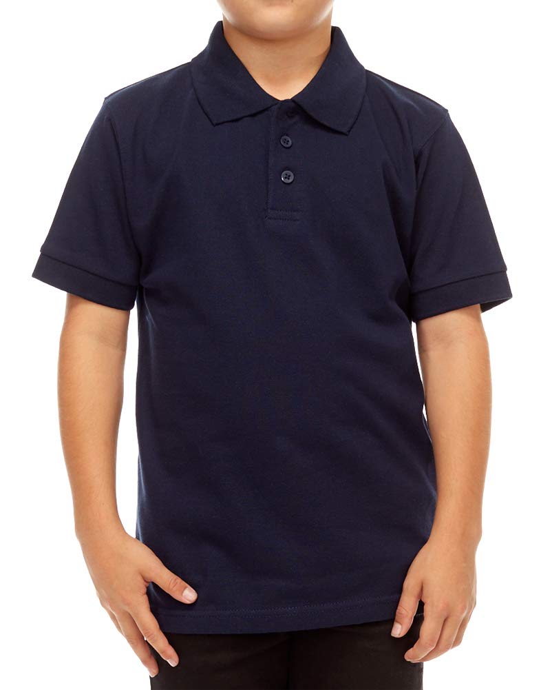 Boy's Polo Shirt - Short Sleeve Regular Fit Classic Pique Top Solid Casual 3 Button Collared T Shirts