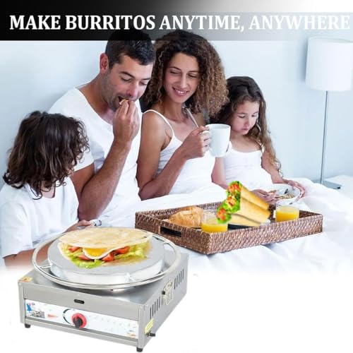 Multifunktions-Gas-Pfannkuchenmaschine, 40/45/50 cm kommerzielle Crêpe-Maschine mit Pfannkuchen-Set, 360° drehbarer Pfannkuchen-Grillplatte, einstellbarem Thermostat, for Unternehmen, Zusammenkünfte(5 – Bild 5