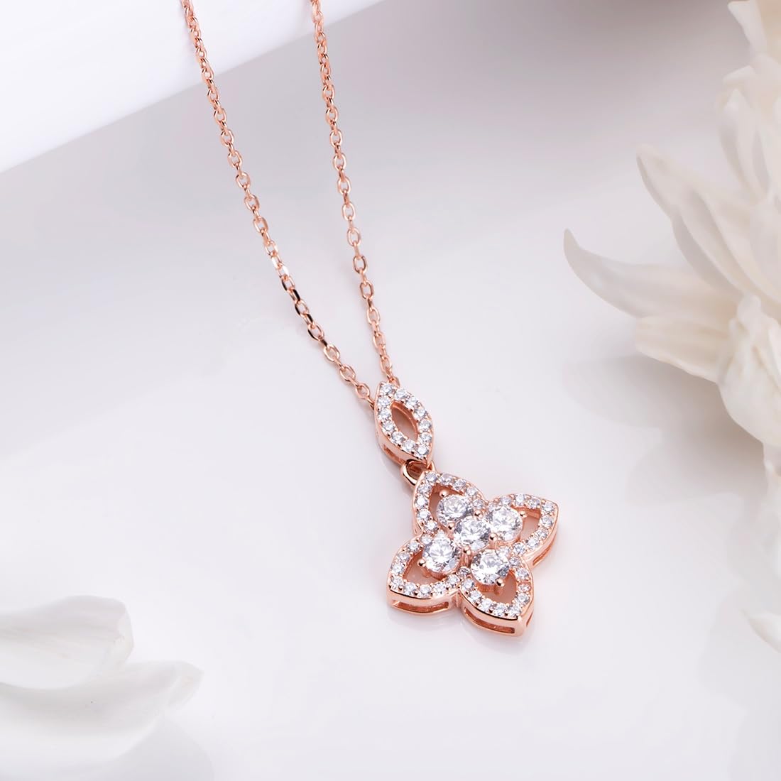 Men's 925 Sterling Silver Delicate Floral Plated Necklace, Gift for Him