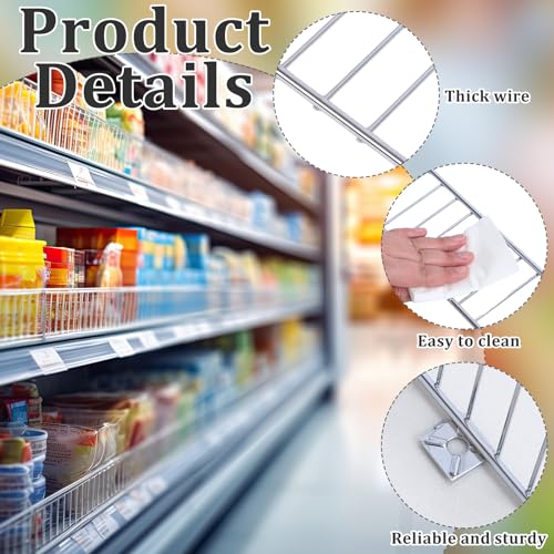 Yaocom-10-Pcs-Gondola-Shelf-Fence-36x3-Retail-Front-Wire-Guard-Rail-Dividers-Metal-Gondola-Shelving-Display-Accessories-Chrome-Commodity-Organization-for-Supermarket-Retail-Stores-Fruit-Fresh-Food
