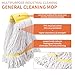 (2 Pack) Heavy Duty Mop Head Commercial Replacement for Floor Cleaning,Wet Industrial Cotton Looped End String Heads Refill,Yellow