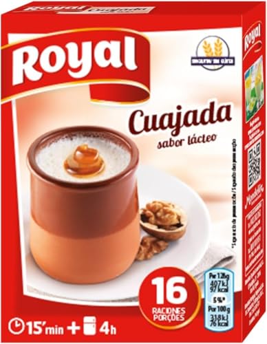 Royal Cuajada, Preparado en Polvo Sabor Lácteo 16 Raciones, Pack de 4 x 12 g - 48 g