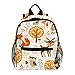 Chevreuil Lapin Sac à Dos étudiant Sac d'école Durable et Polyvalent adapté aux Sacs à Dos pour Les Enfants de la Maternelle et Les élèves du Primaire 25.4x10x30 CM