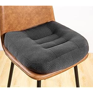 Stoelverhoging auto, stoelkussen 40×40, extra dik zitkussen auto, breidt effectief het zicht tijdens het rijden, ook voor eettafel stoelen/bureaustoel/rolstoel/tuinstoel/sofa (grijs)