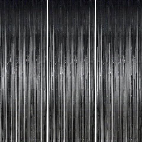 Merear Backdrop for Party Decorations, 3 Pack Foil Fringe Curtains Party Decor 8.2 * 3.3 FT Tinsel Streamers Birthday Party Decorations Photo Fringe Backdrop for Party, Graduation Cover