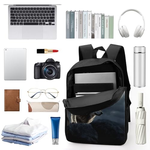 Cute Backpack,Wolves in The Moonlight Print Backpacks,17 Inch Backpack for Men,Suitable for Extra Heavy And Heavy Duty Backpacks3