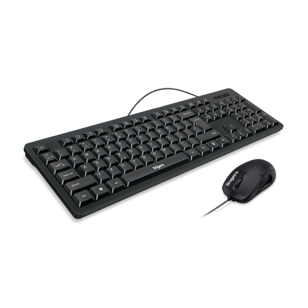 FINGERS MarvelCombo Wired Deskset (USB Wired Keyboard & Mouse Set | 12 Quick Soft-Touch Media Controls for Instant Access | Rupee Key | Windows®, macOS, Linux Compatible) (B0CPM4316K) Amazon Price History, Amazon Price Tracker
