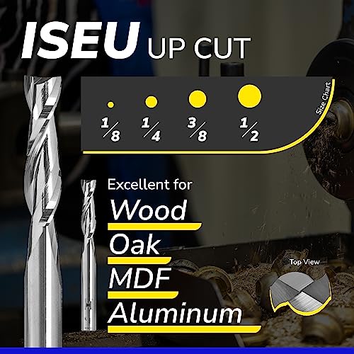Speed Tiger ISEU1-4-2 Carbide Spiral Router Bits Up Cut thumb #1