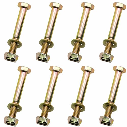 Image of M10 x 70mm Hex Head Bolt and Nylon Lock nut Flat Washer Assortment Kit by Color Galvanization,Alloy Steel,Grade 8.8.(8pcs Pack) by Metalsuberg