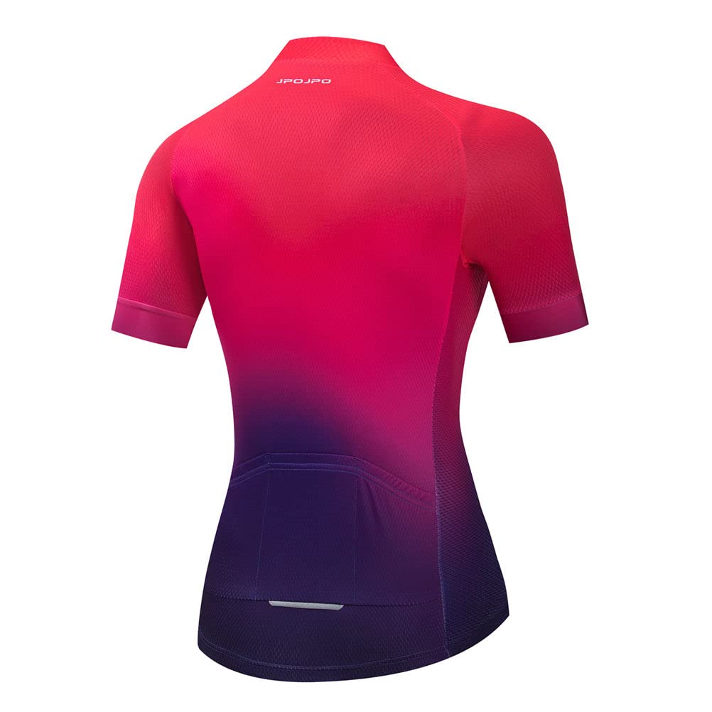 Red Black Mountain Bike Jersey Women Short Sleeve Ladies Cycling Jersey Cycle Shirt Biking Top XL