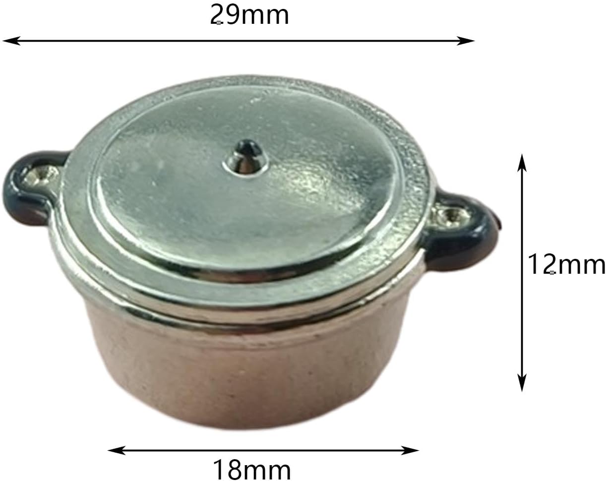 Amagogo Mini Kitchenware Model Dollhouse Kitchen Utensils 1/6 1/12 Mini House Scene Props Pretend Toy Dollhouse Soup Pot for Dining Room Decor, L 4 510iXHAb5WL. AC SL1500