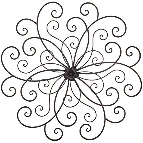 Asense 30 Inch Metal Wall Decor Flower Wall Art, Wall Hanging Sculpture Bronze Home Decorations for Living Room Bedroom Garden Indoor Outdoor Cover
