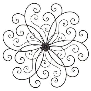 Asense 30 inch metal wall decor flower wall art wall hanging sculpture bronze home decorations for living room bedroom garden indoor outdoor  urban country home decor