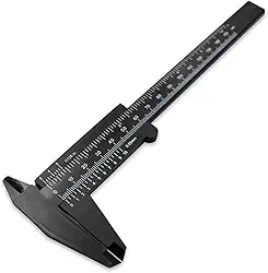 1 Paquímetro 15 cm Design de Sobrancelha Henna Medidas (Preto)