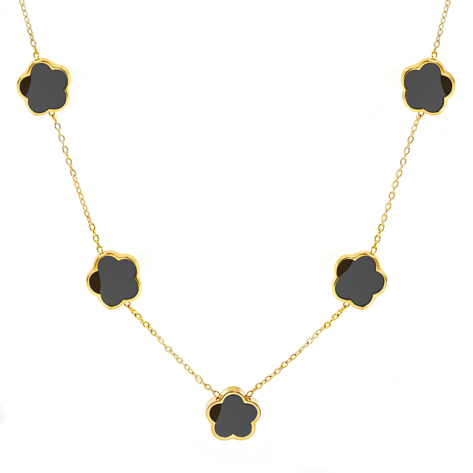 18K Gold/Silver Plated Four Leaf Clover Necklace Dainty Non Tarnish Gold Necklace for Women Trendy Lucky Jewelry Gift Valentines Day Gifts