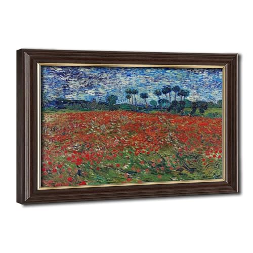 Toile tendue Champ de coquelicots Van Gogh haute définition giclée d'art